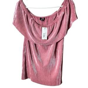 a.n.a. Women's Off Shoulder Crinkle Blouse Sz L